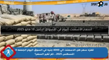 قفزة سعر طن الأسمنت إلى 4000 جنيه في السوق اليوم الجمعة 8 أغسطس 2025.. كم تغير السعر؟